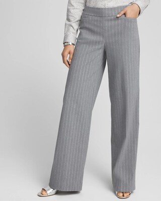 パンツ wide buggy stripe slacks used Brigitte Pinstripe Wide Leg Pants | Chico's